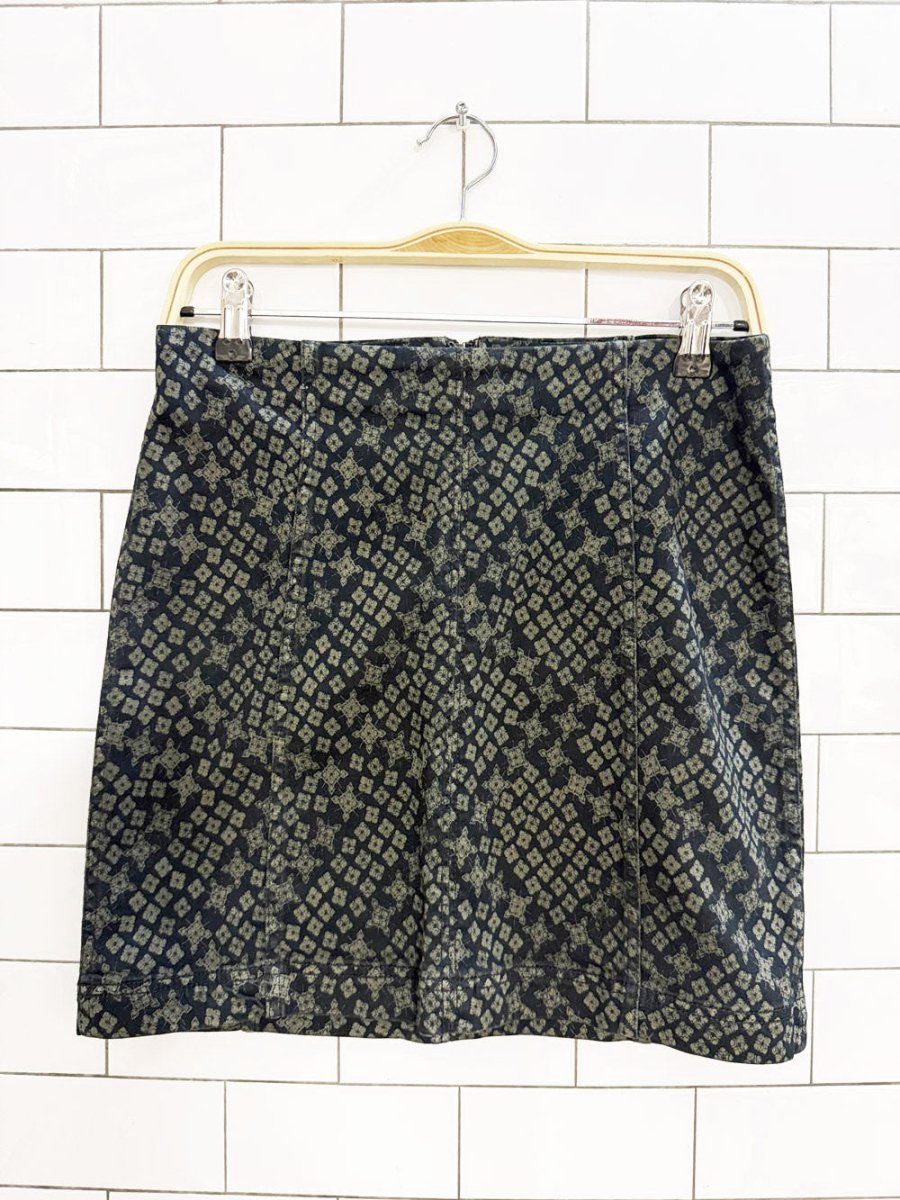 free people indigo combo denim mini skirt - good market thrift store