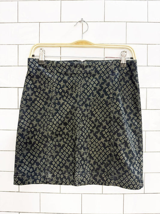 free people indigo combo denim mini skirt - good market thrift store