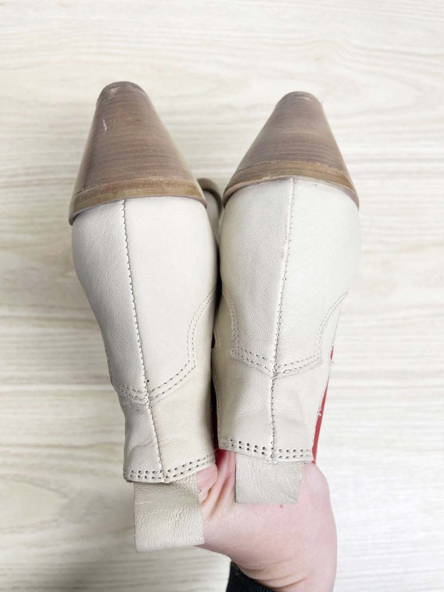 free people leather flash western heeled boot | made in Italy - good market thrift store