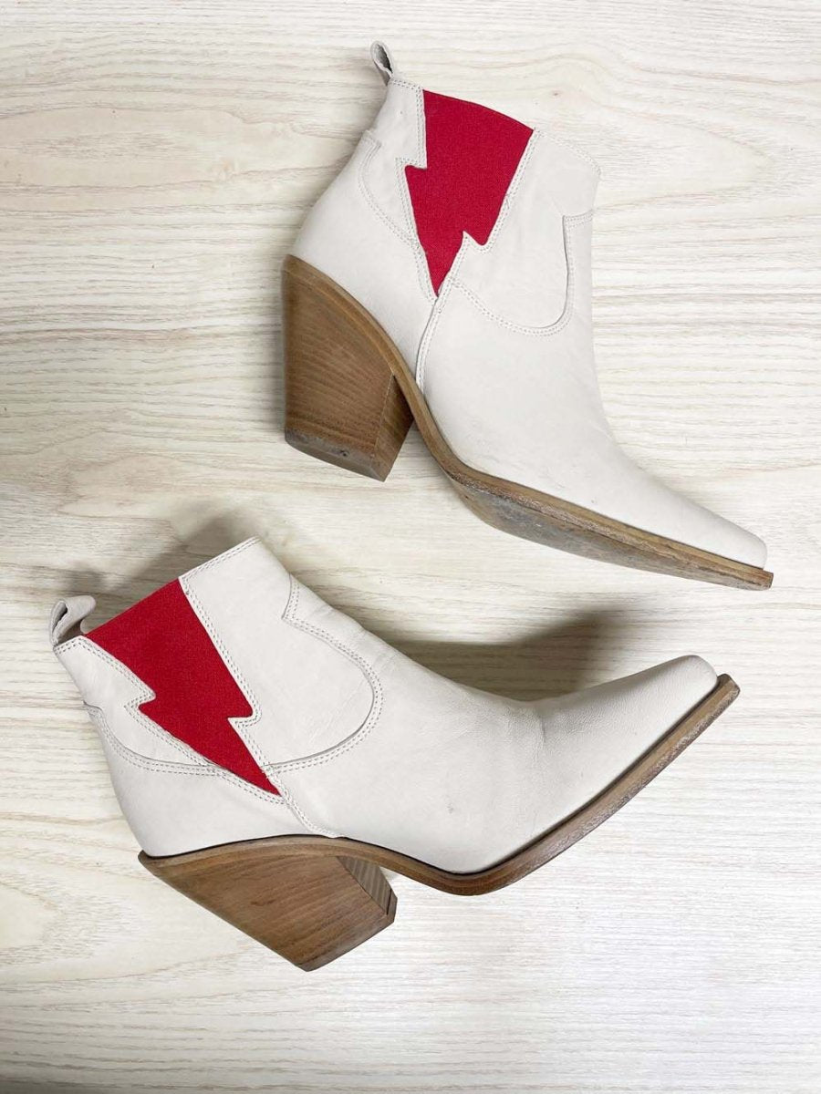 free people leather flash western heeled boot | made in Italy - good market thrift store