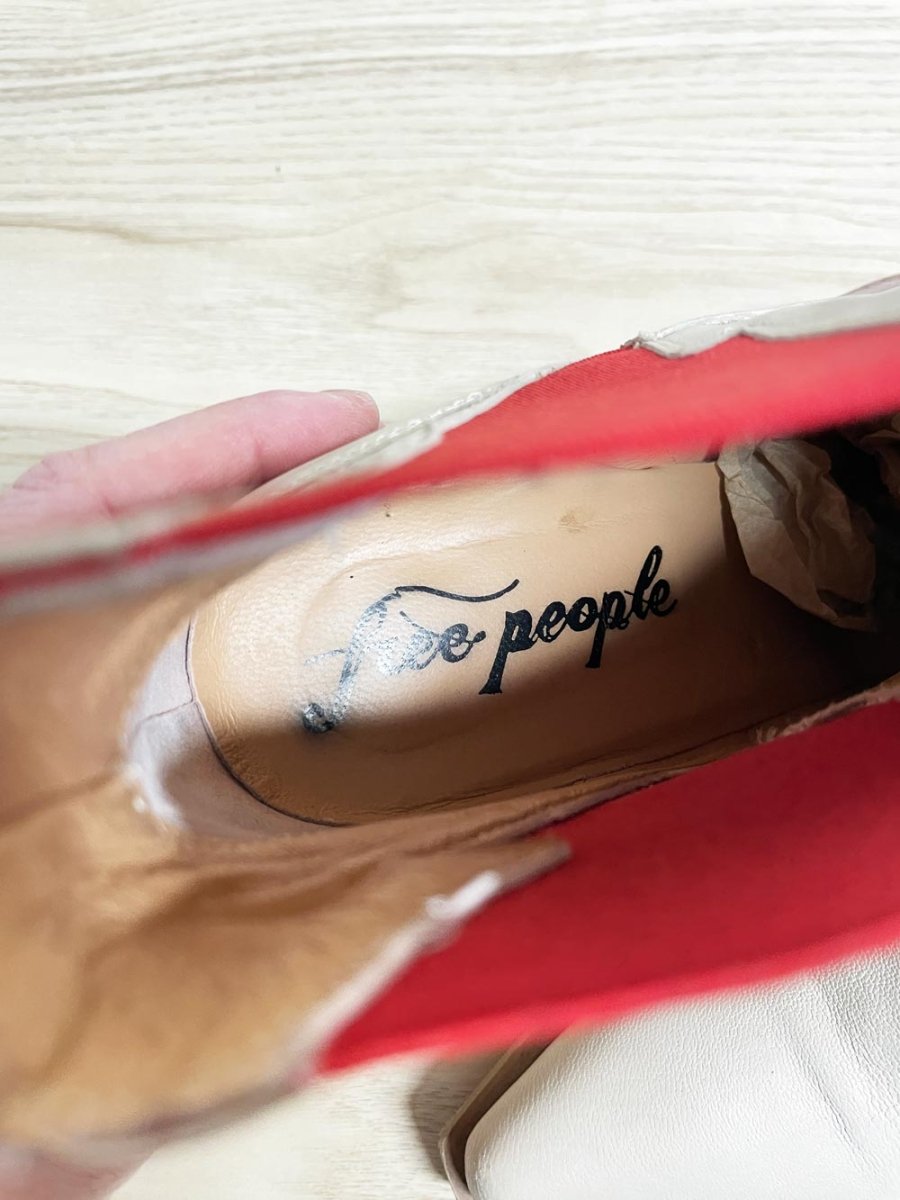 free people leather flash western heeled boot | made in Italy - good market thrift store