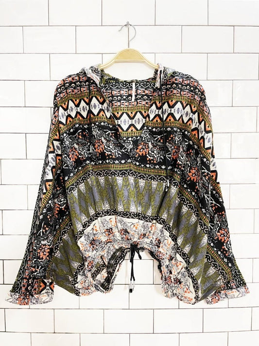 free people oversized cropped lightweight beach hoodie - good market thrift store
