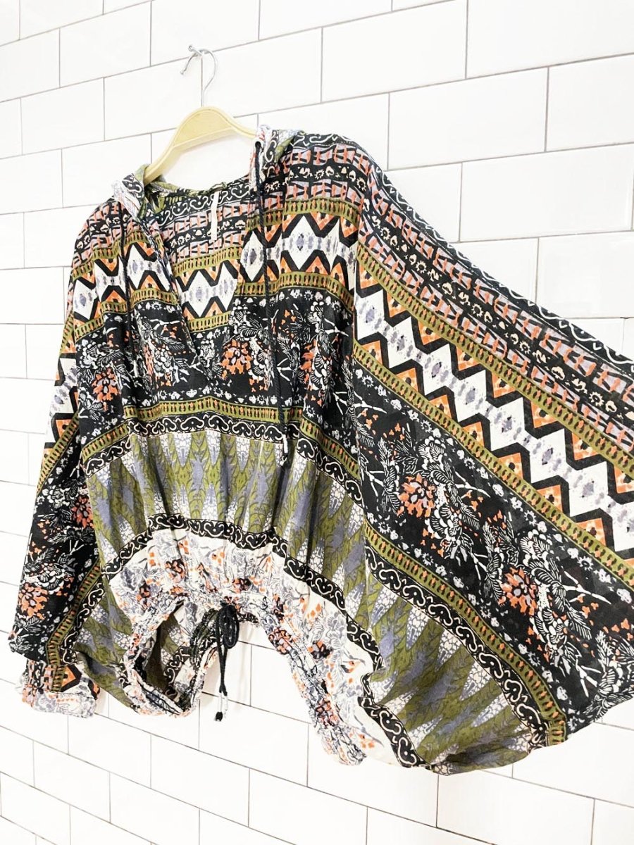 free people oversized cropped lightweight beach hoodie - good market thrift store
