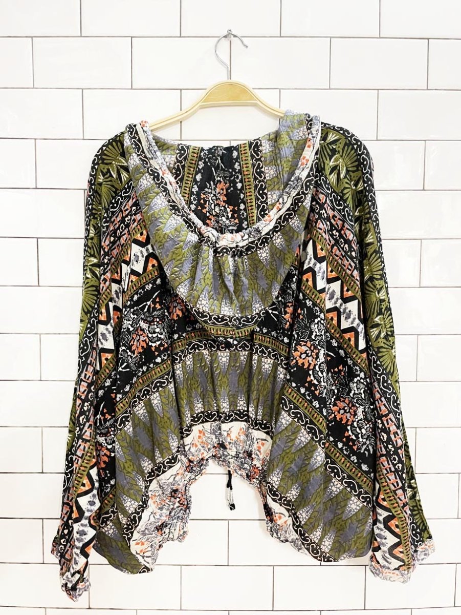 free people oversized cropped lightweight beach hoodie - good market thrift store