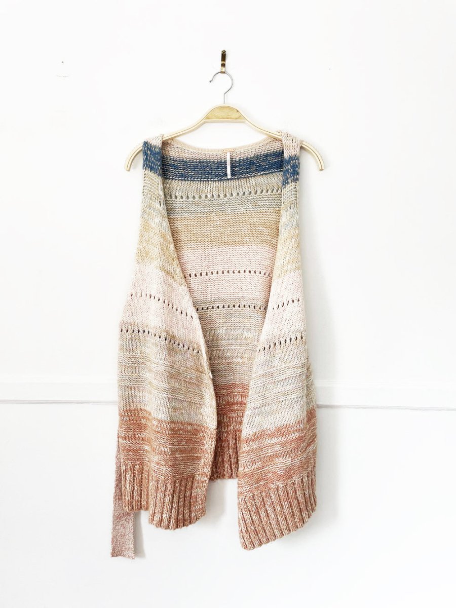 free people oversized knit long wrap vest - good market thrift store