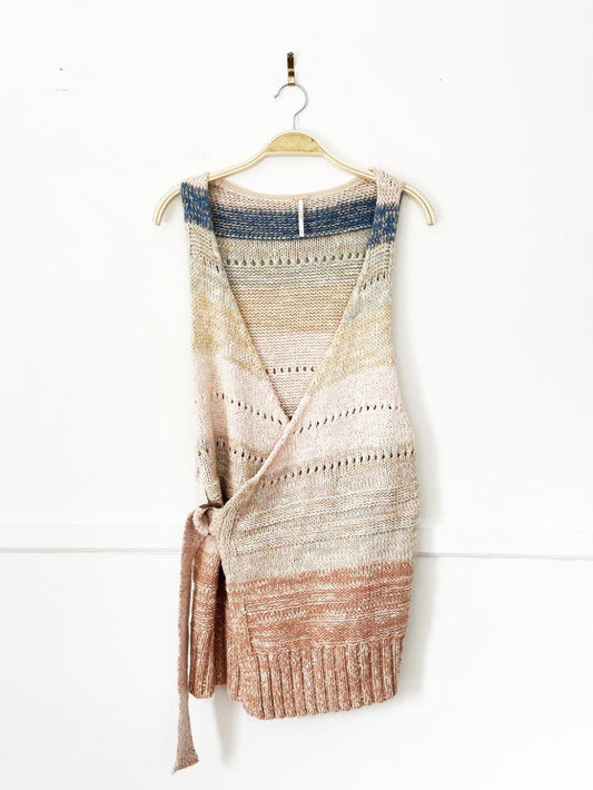 free people oversized knit long wrap vest - good market thrift store