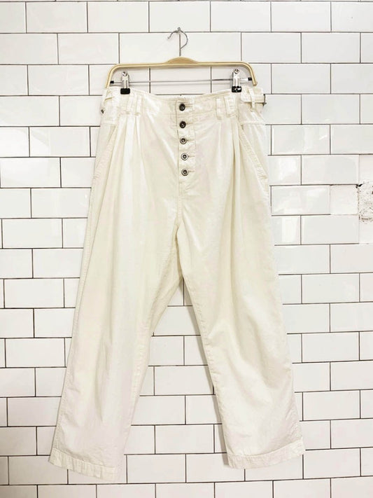 free people pleated button fly casual pants - good market thrift store