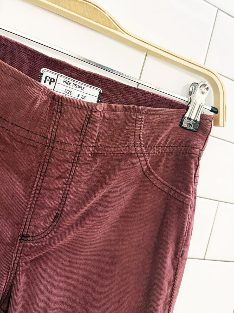 free people pull on cord flared trousers - good market thrift store