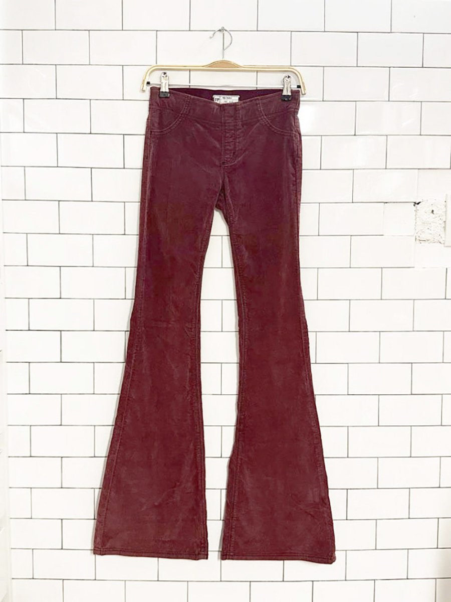 free people pull on cord flared trousers - good market thrift store