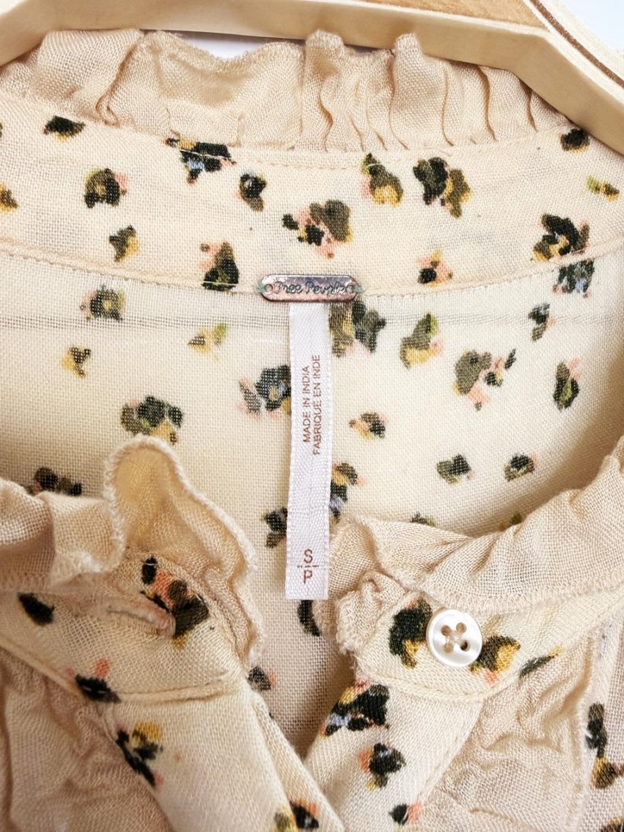 free people rare feelings pintuck ruffle trim tiered boho floral maxi dress | made in India - good market thrift store