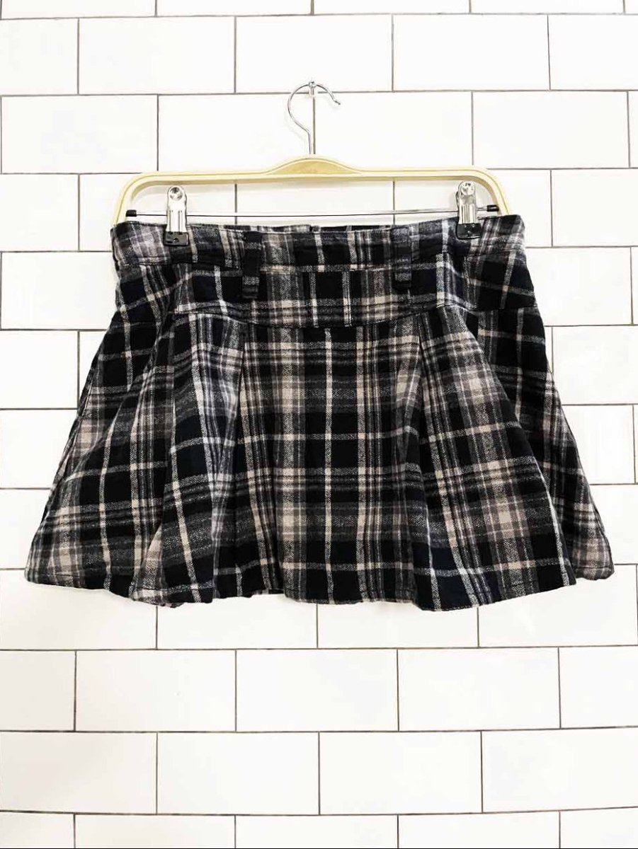 free people serena pleated plaid mini skort - good market thrift store