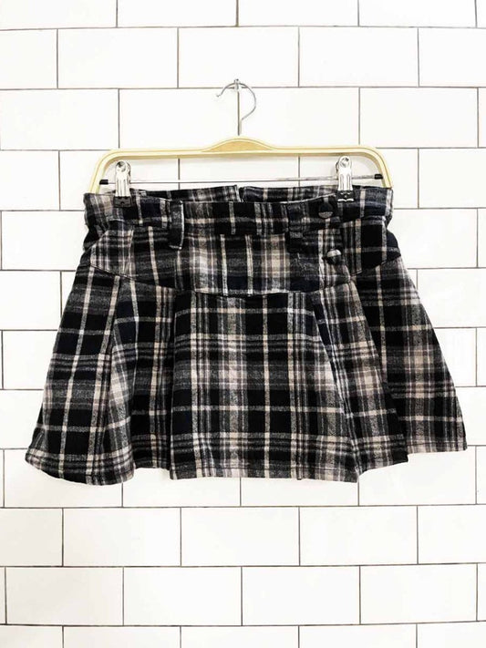 free people serena pleated plaid mini skort - good market thrift store