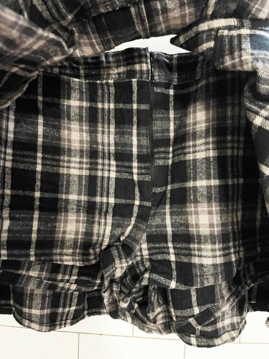 free people serena pleated plaid mini skort - good market thrift store