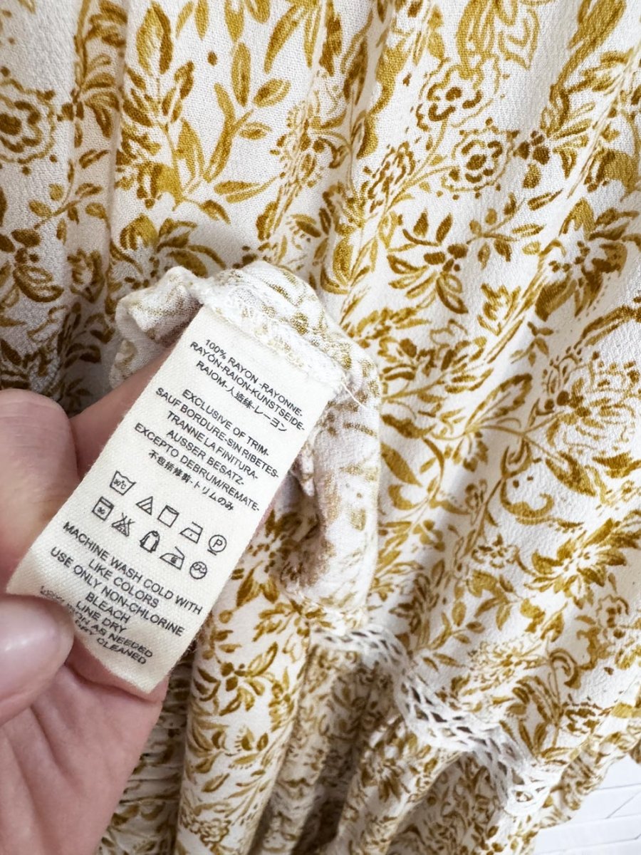 free people talk about it lace trim floral tunic | mini dress - good market thrift store
