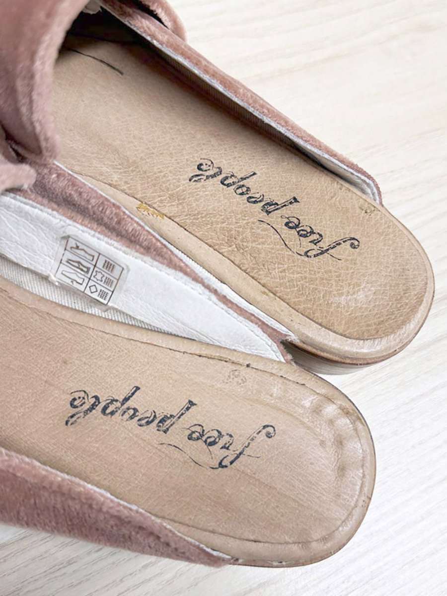 free people velvet at ease loafer mules | made in Spain - good market thrift store