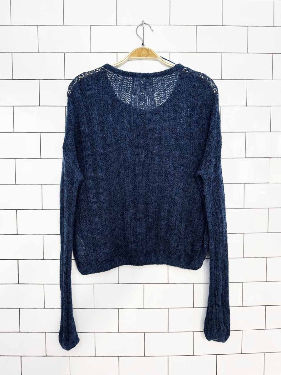 free people wool-alpaca angel light knit oversized top - good market thrift store