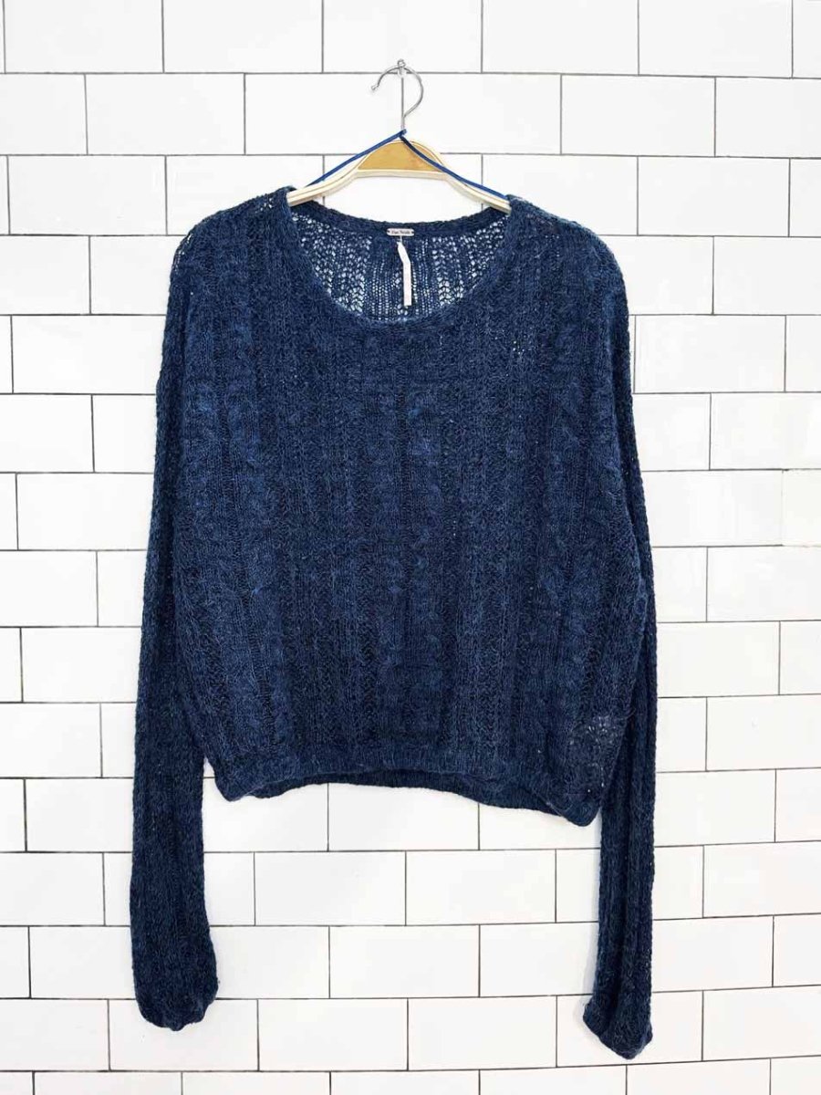 free people wool-alpaca angel light knit oversized top - good market thrift store