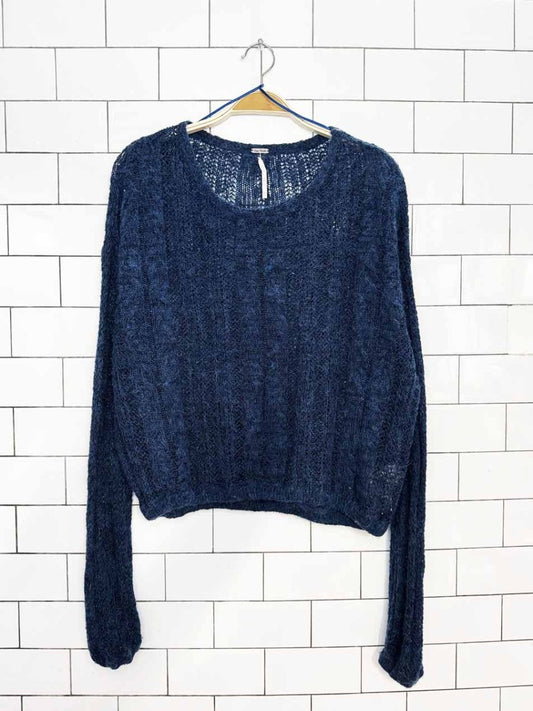 free people wool-alpaca angel light knit oversized top - good market thrift store