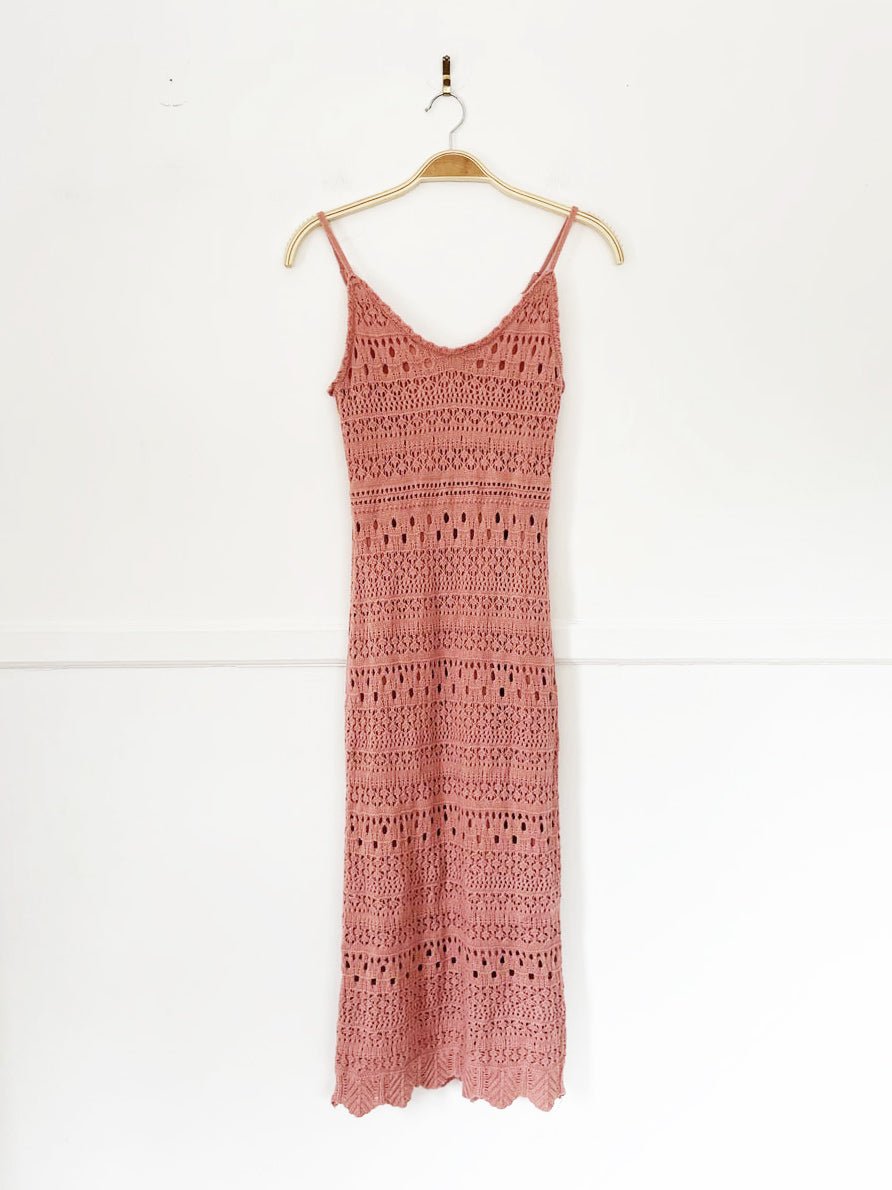 freshman 1996 crochet knit tank midi dress - good market thrift store