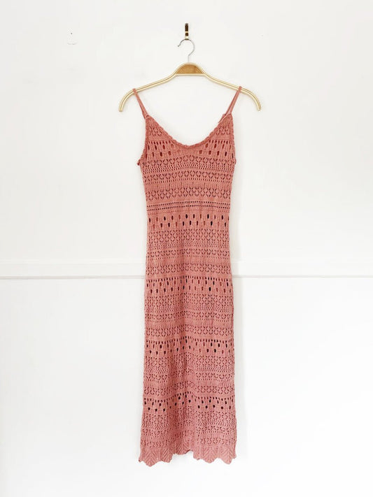 freshman 1996 crochet knit tank midi dress - good market thrift store