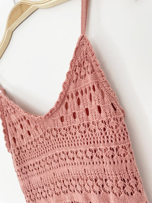 freshman 1996 crochet knit tank midi dress - good market thrift store