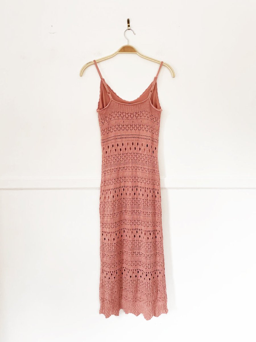 freshman 1996 crochet knit tank midi dress - good market thrift store