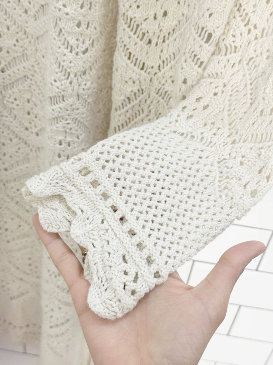 freshman 1996 crochet open knit long cardigan - good market thrift store