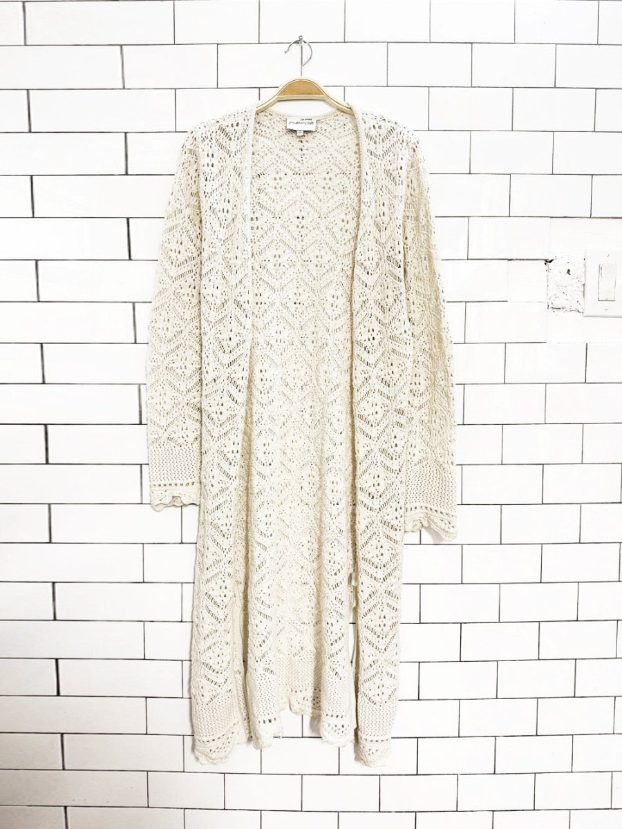 freshman 1996 crochet open knit long cardigan - good market thrift store
