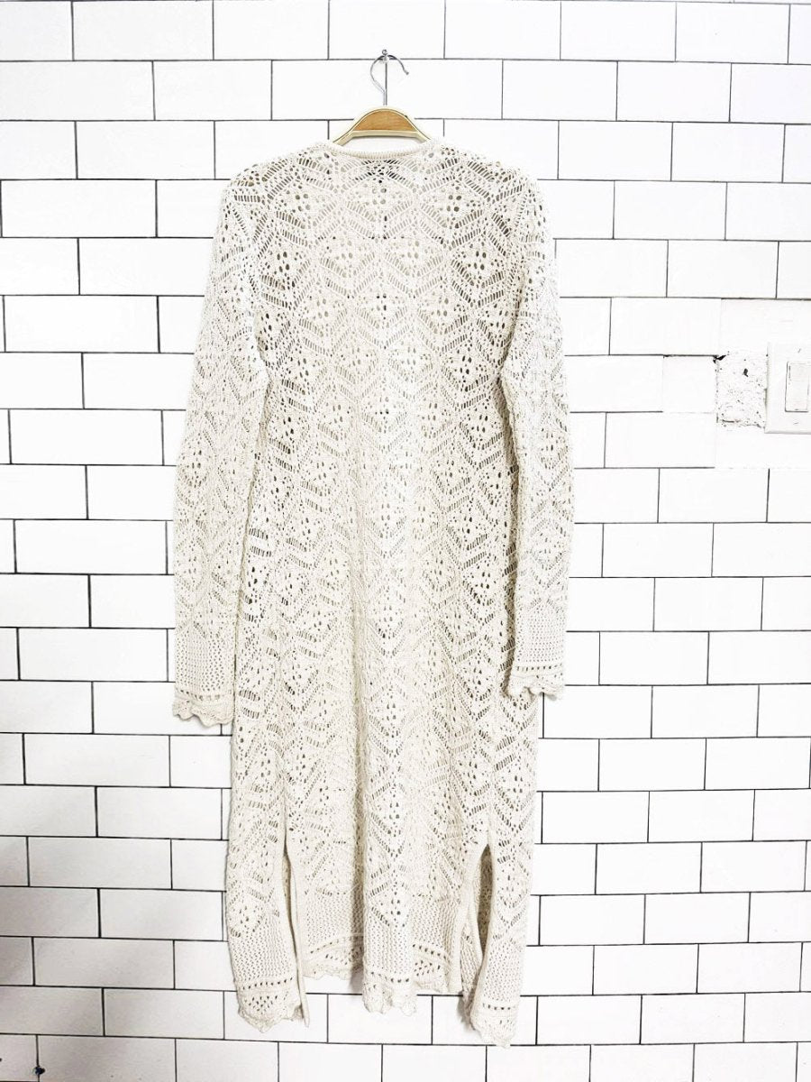 freshman 1996 crochet open knit long cardigan - good market thrift store