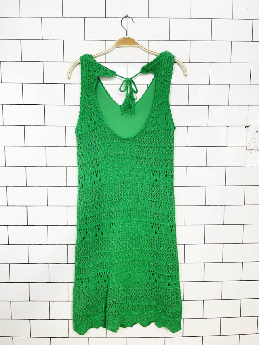 freshman 1996 crochet sleeveless midi dress - good market thrift store