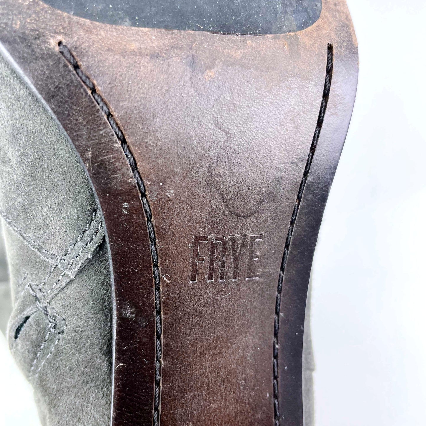 frye the clara grey suede over the knee heeled boots - size 9.5