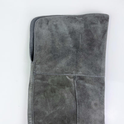 frye the clara grey suede over the knee heeled boots - size 9.5