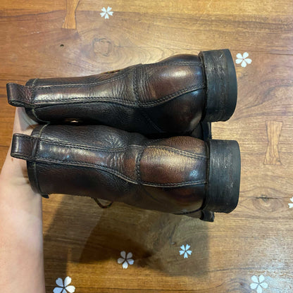 frye lace up leather combat boots - size 8