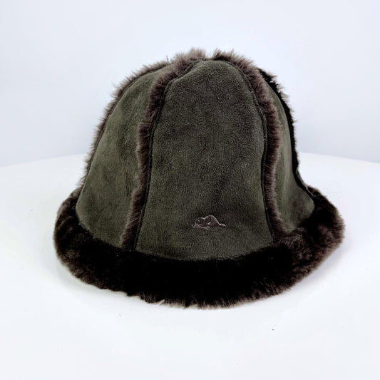 vintage roots faux fur bucket hat