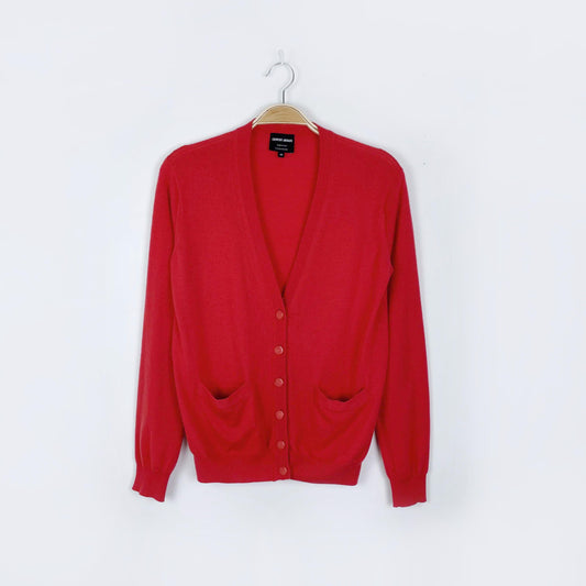 giorgio armani 100% cashmere pink cardigan sweater - size 38