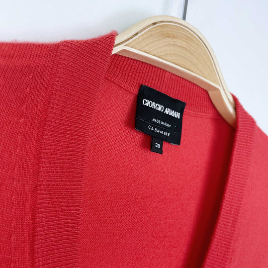 giorgio armani 100% cashmere pink cardigan sweater - size 38