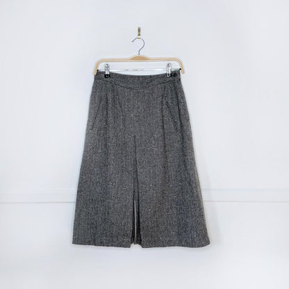 vintage galliano wool tweed pleat skirt
