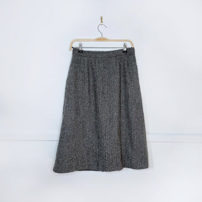 vintage galliano wool tweed pleat skirt