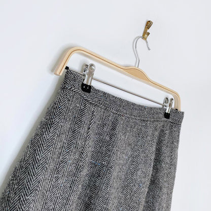 vintage galliano wool tweed pleat skirt