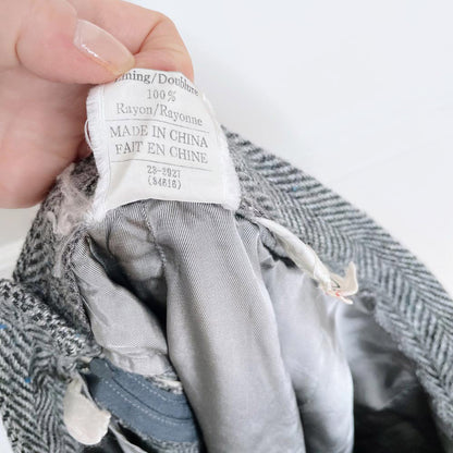 vintage galliano wool tweed pleat skirt