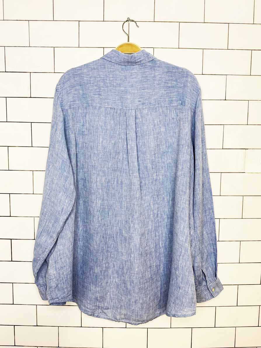 gap 100% linen boyfriend fit full button shirt - good market thrift store