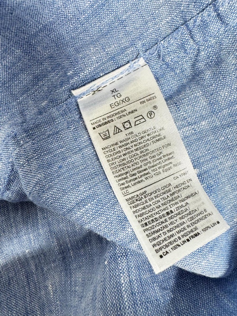 gap 100% linen boyfriend fit full button shirt - good market thrift store