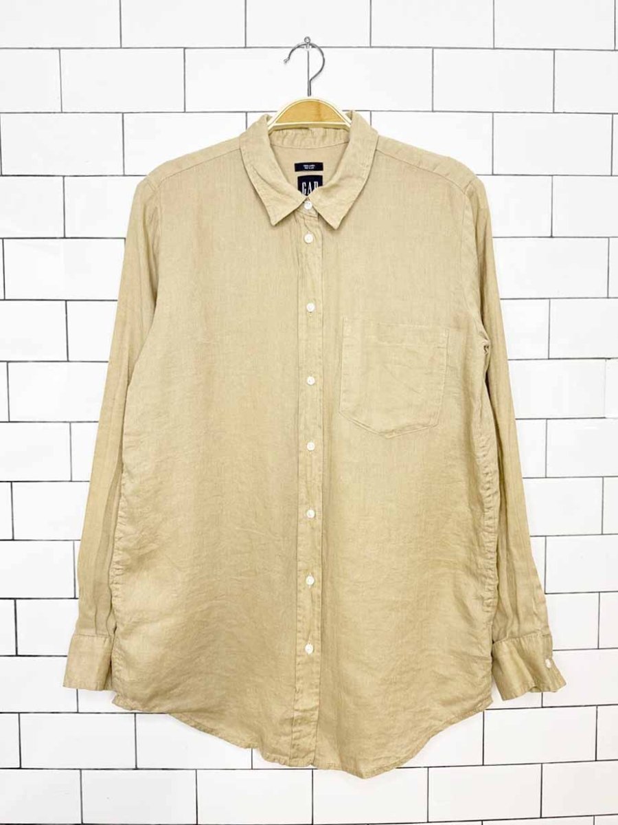gap 100% linen full button shirt - good market thrift store