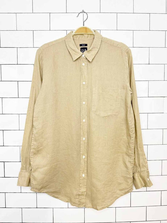 gap 100% linen full button shirt - good market thrift store