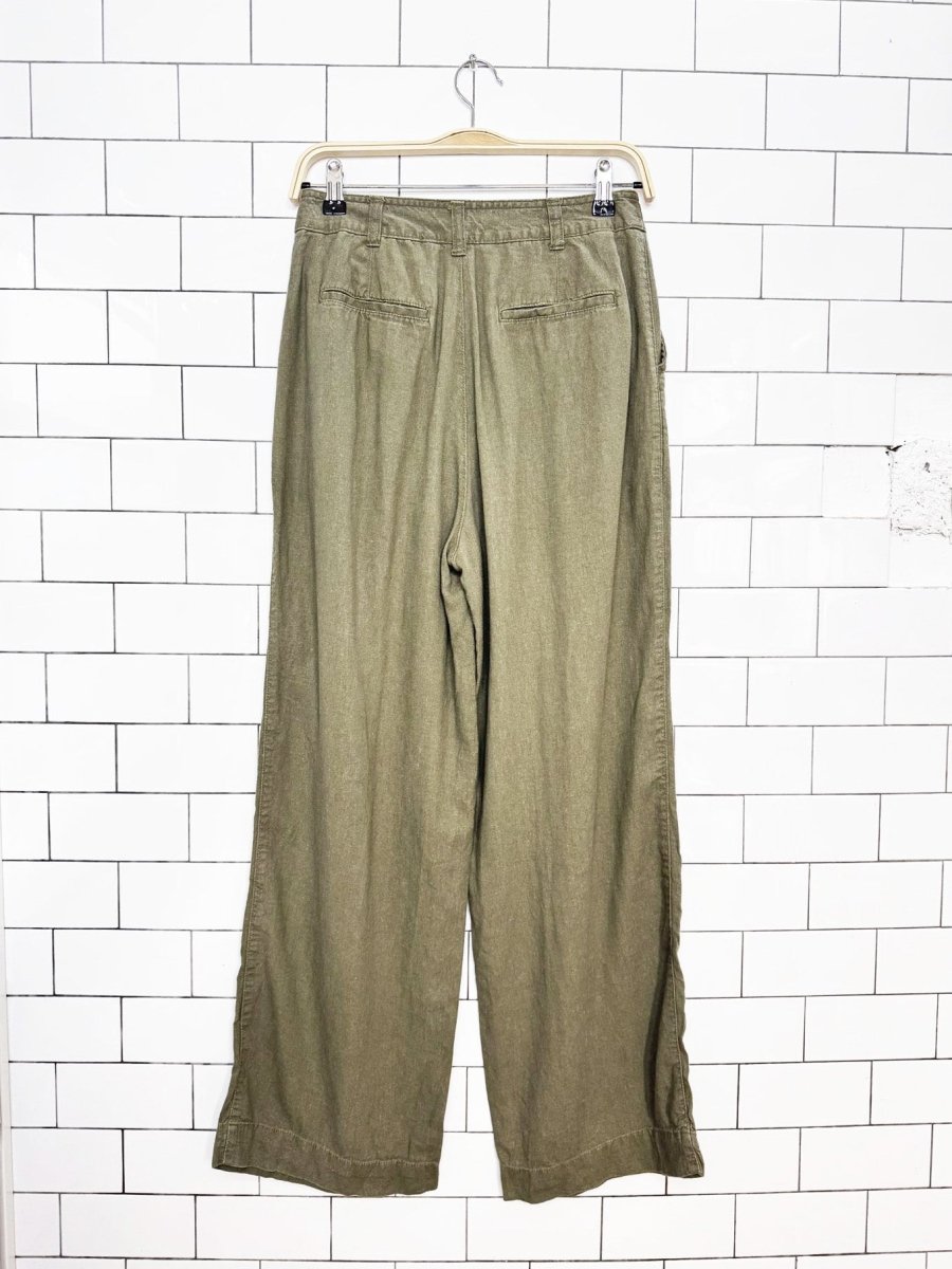 gap 365 linen-blend pleated wide leg pants - good market thrift store