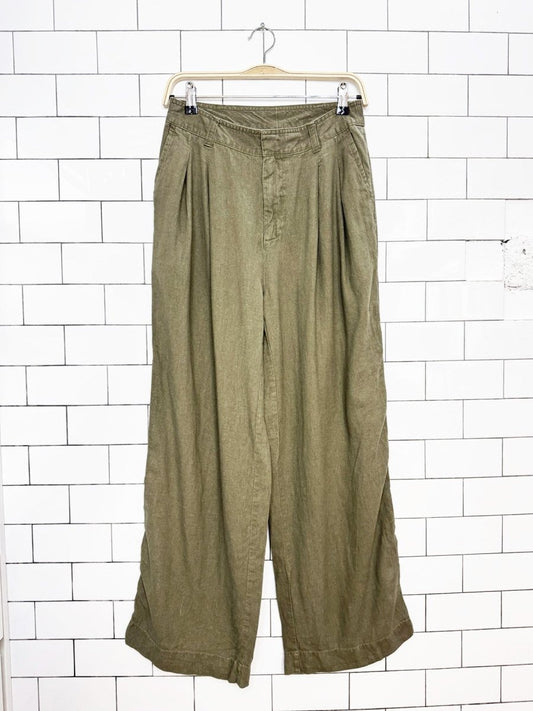 gap 365 linen-blend pleated wide leg pants - good market thrift store