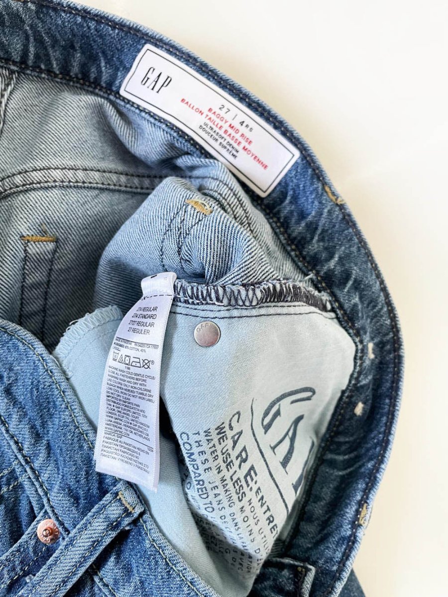 gap baggy mid rise ultra wide leg jeans - good market thrift store