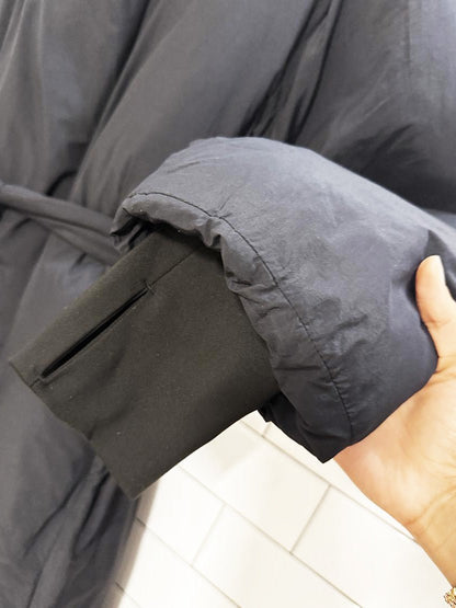 gap "big puff coat" snap button belted long puffer coat - good market thrift store