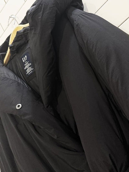 gap "big puff coat" snap button belted long puffer coat - good market thrift store