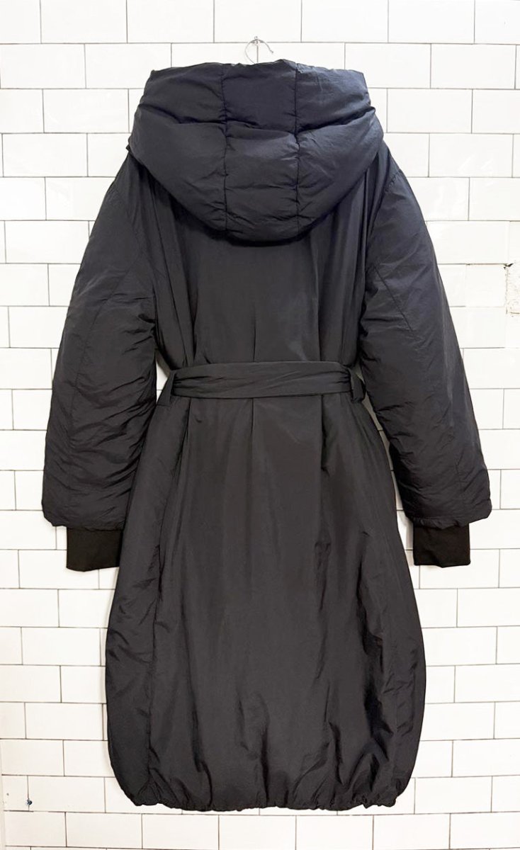 gap "big puff coat" snap button belted long puffer coat - good market thrift store